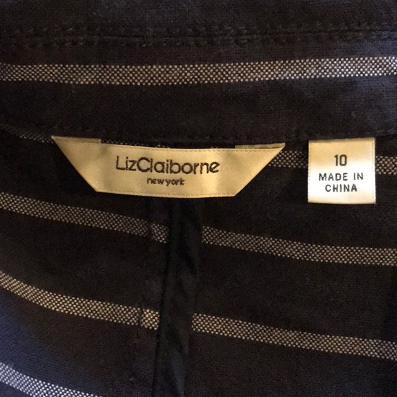 Navy/white striped blazer:Liz Claiborne – sz 10 - Picture 5 of 6